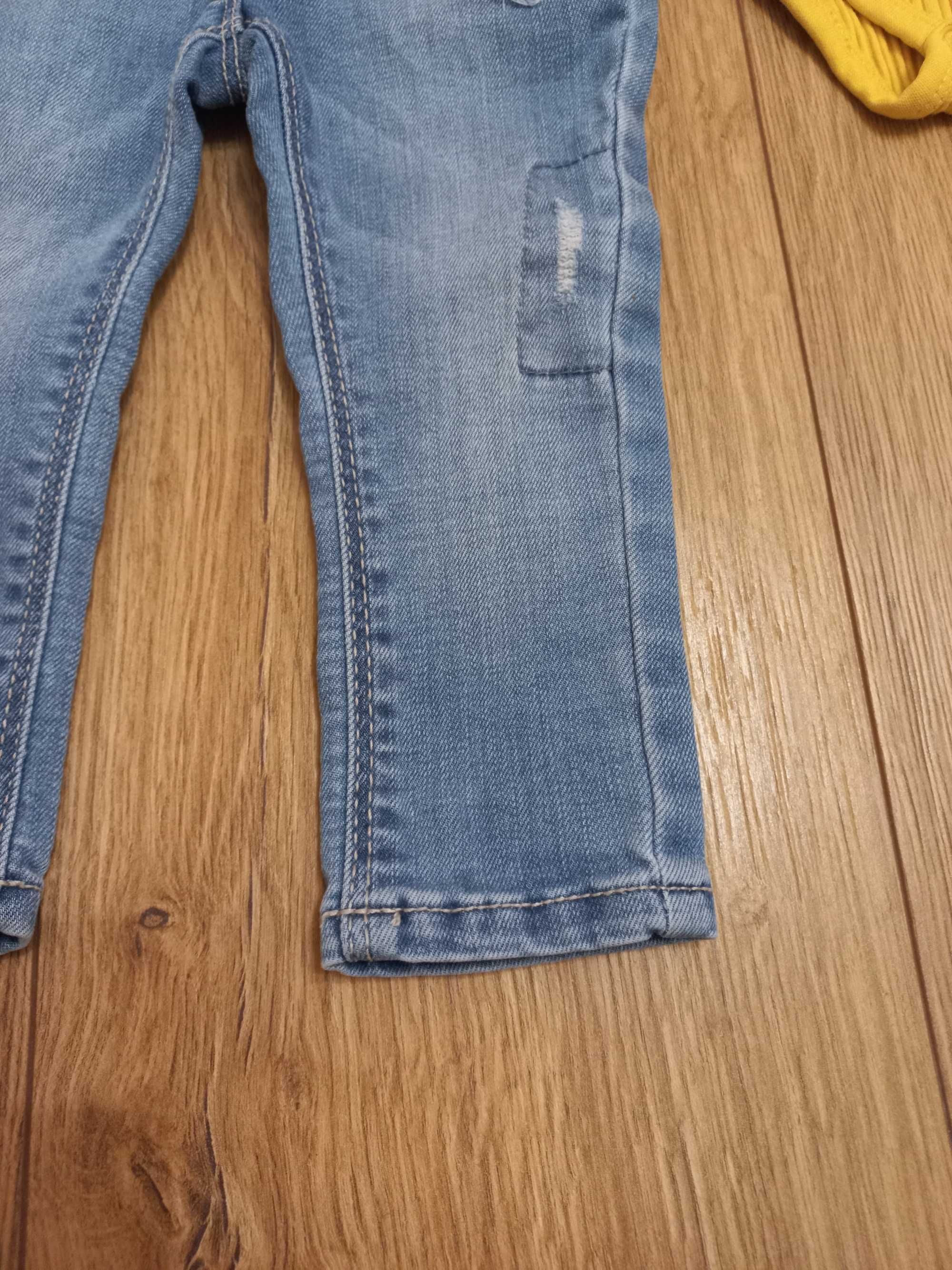 Komplet r.74 jeansy Tape a'loeil, body, legginsy