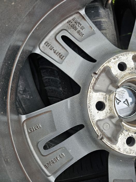 Koła felgi alu oryginał hyundai 5x114.3 6.5j et50 16" opony lato 205/5