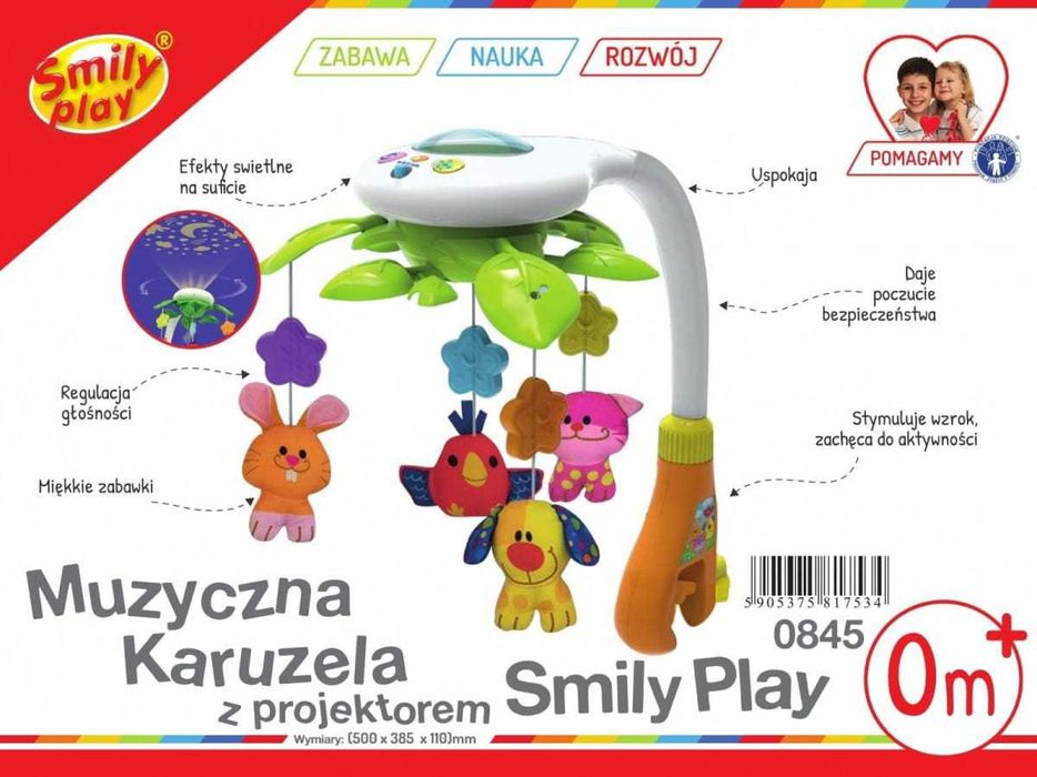 Muzyczna karuzela z projektorem Winfun dla niemowląt 0+