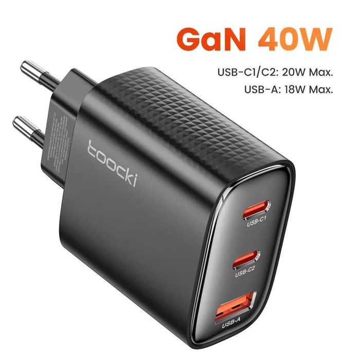 GaN Toocki 40W Качественное зарядное устройство