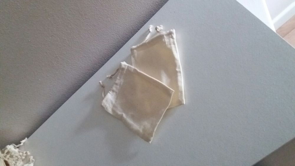 Saquinhas de pano de algodão crú