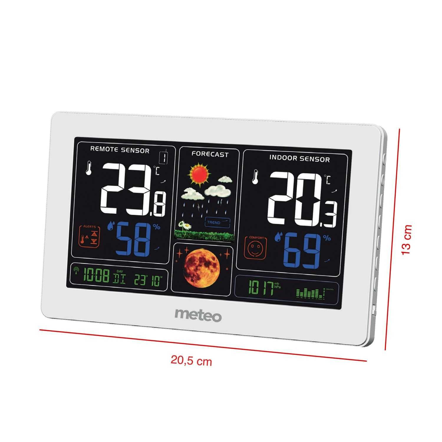 Stacja pogodowa METEO SP100 - zegar DCF, 2 x czujka, zasilacz - OUTLET