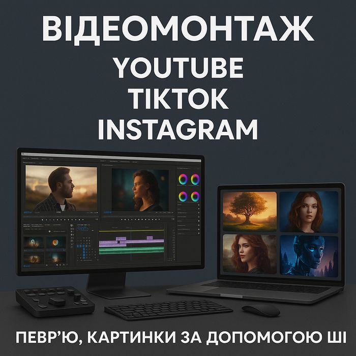 Відеомонтаж для YouTube, TikTok та Instagram