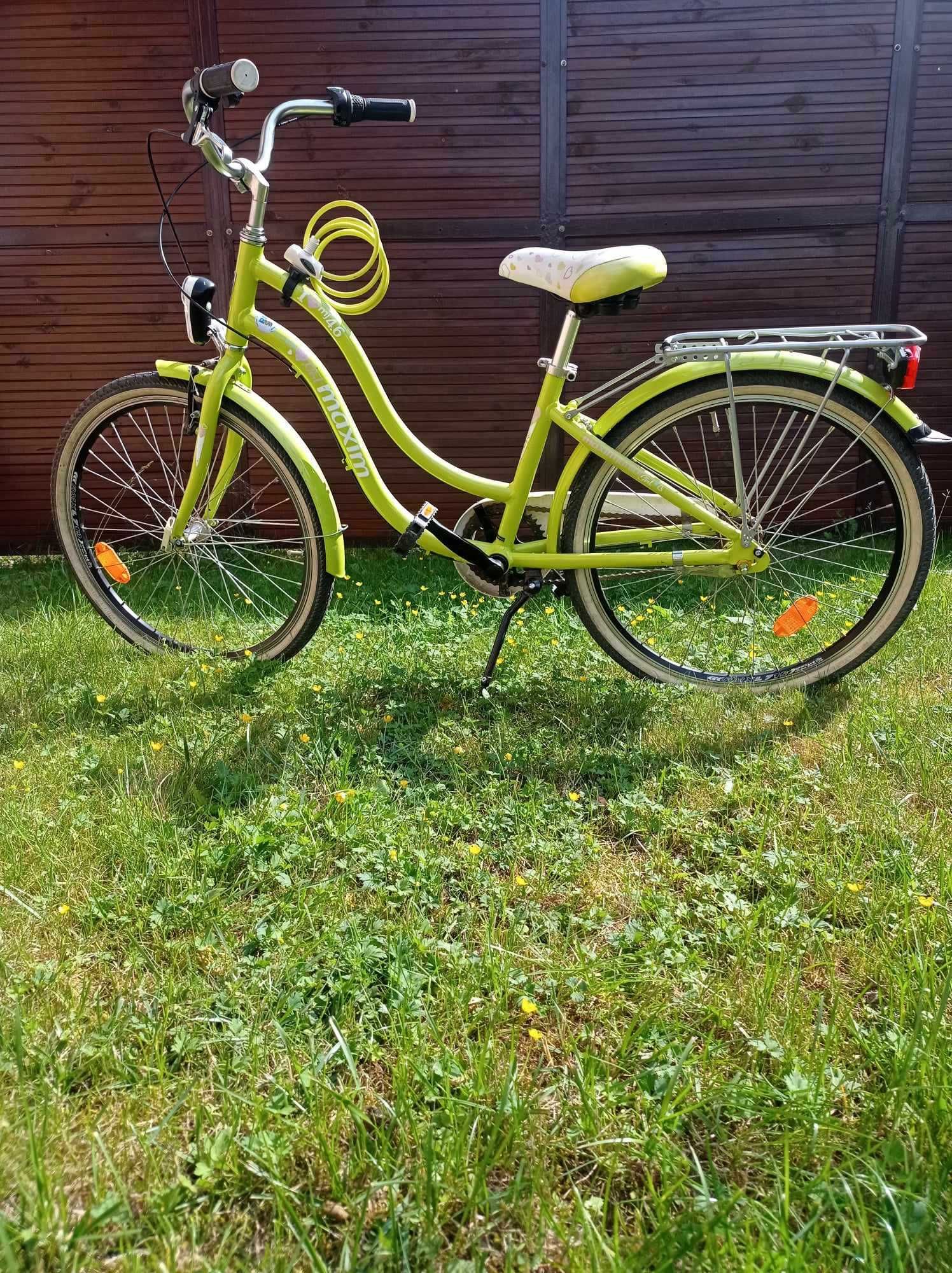 Sprzedam rower miejski MAXIM MJ 4.6, kola 24", kolor limonkowy