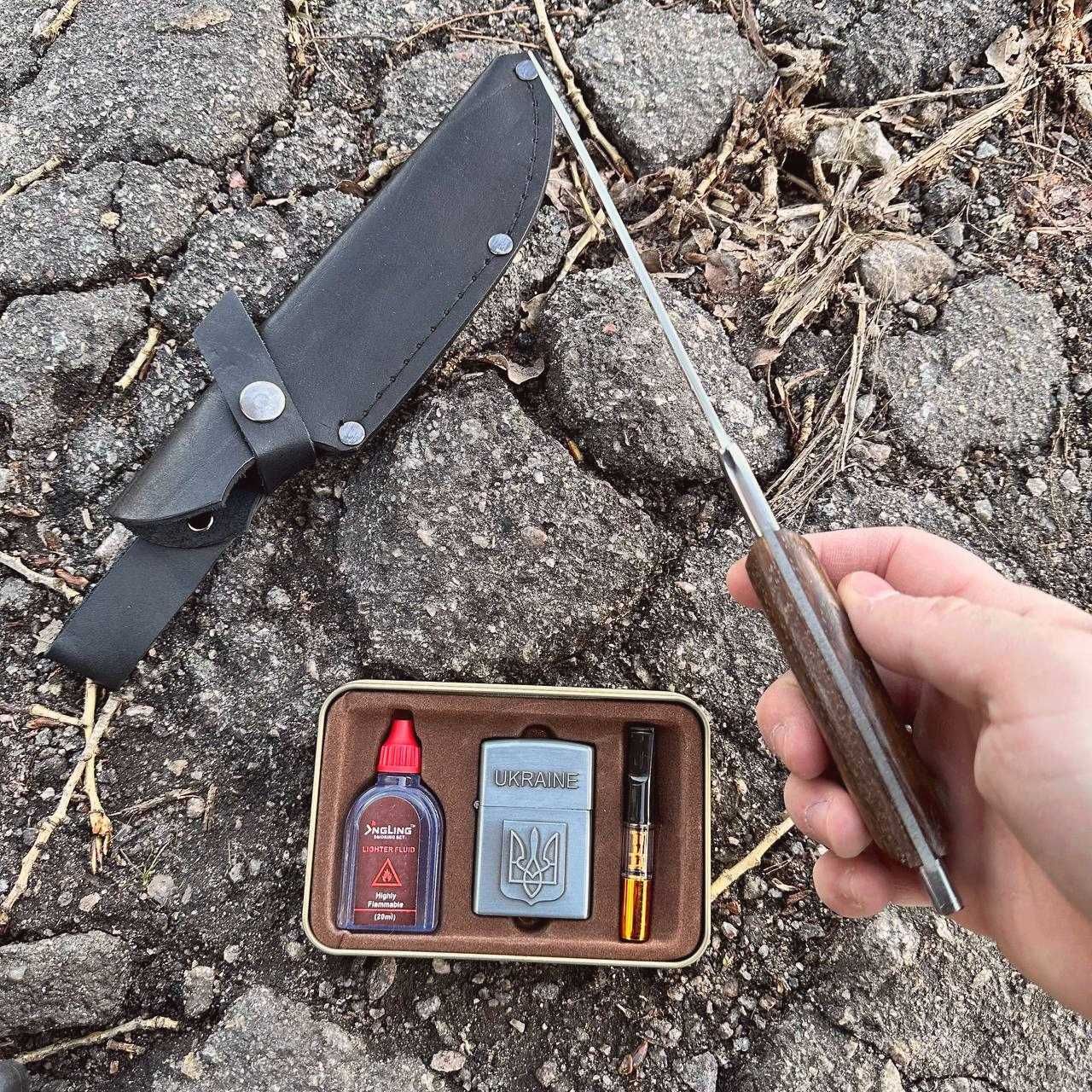 Охотничий нож ручной работы + зажигалка