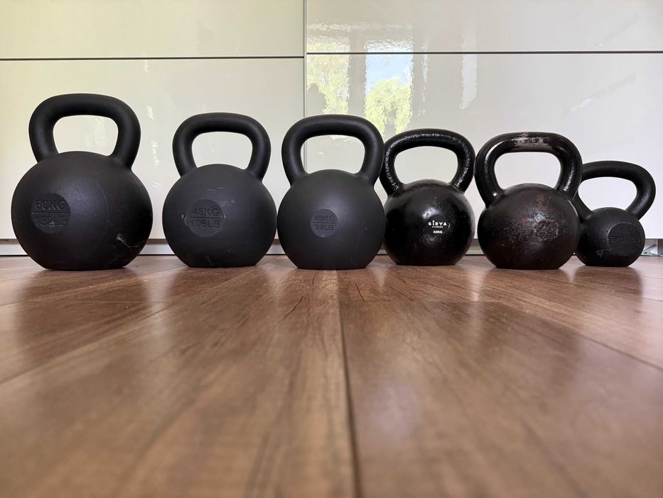 Kettlebell 10 kg, 24 kg, 32 kg, 40 kg, 48 kg i 56 kg - bardzo b. stan
