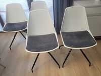 4x nowoczesne biale krzesla