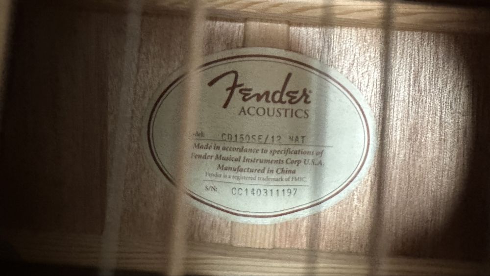 Gitara elektroakustyczna 12 strunowa Fender CD160SE/12