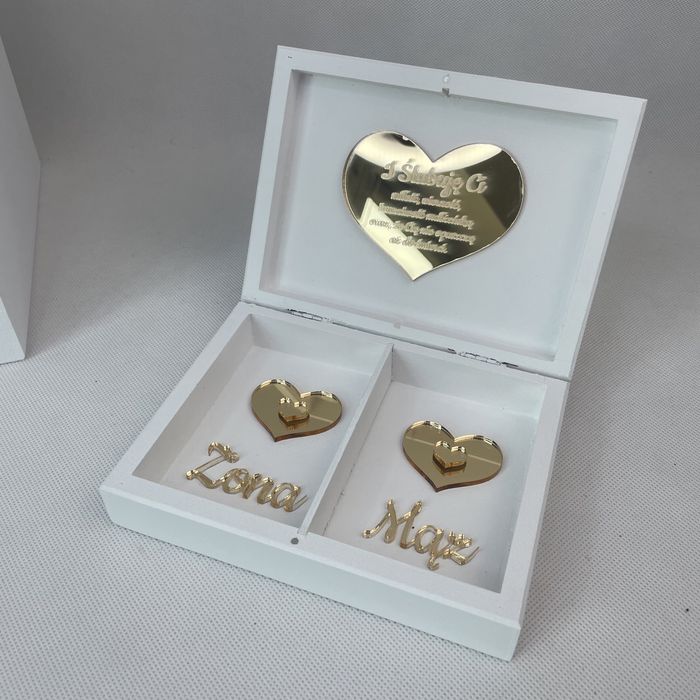 Pudełko na koperty i pudełko na obrączki