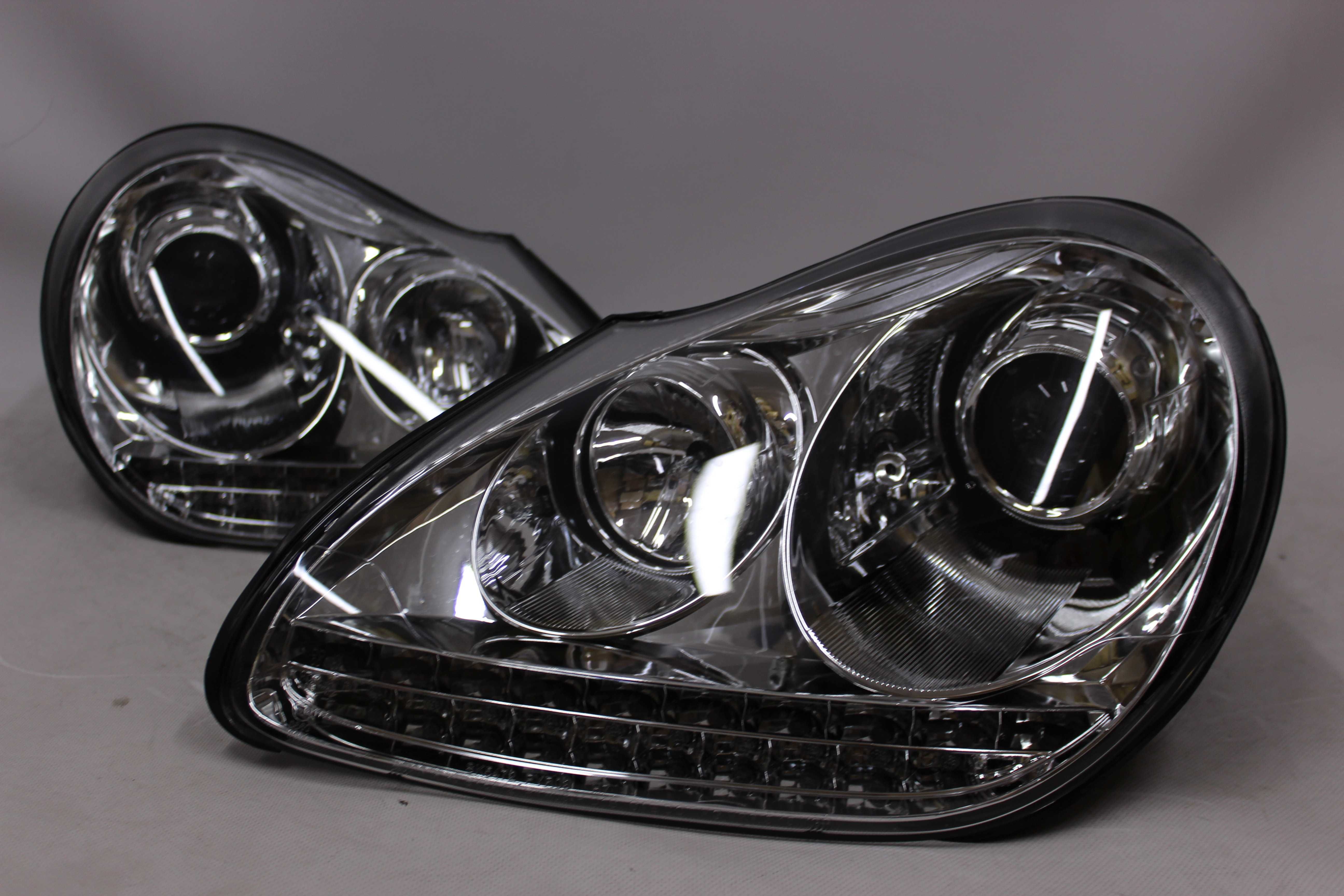 Lampy przednie przód PORSCHE CAYENNE 02-07 XENON D1S LED CHROM IGŁA!