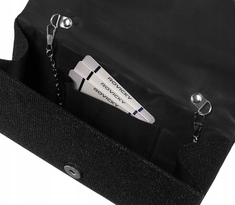 elegancka, brokatowa kopertówka na łańcuszku - rovicky