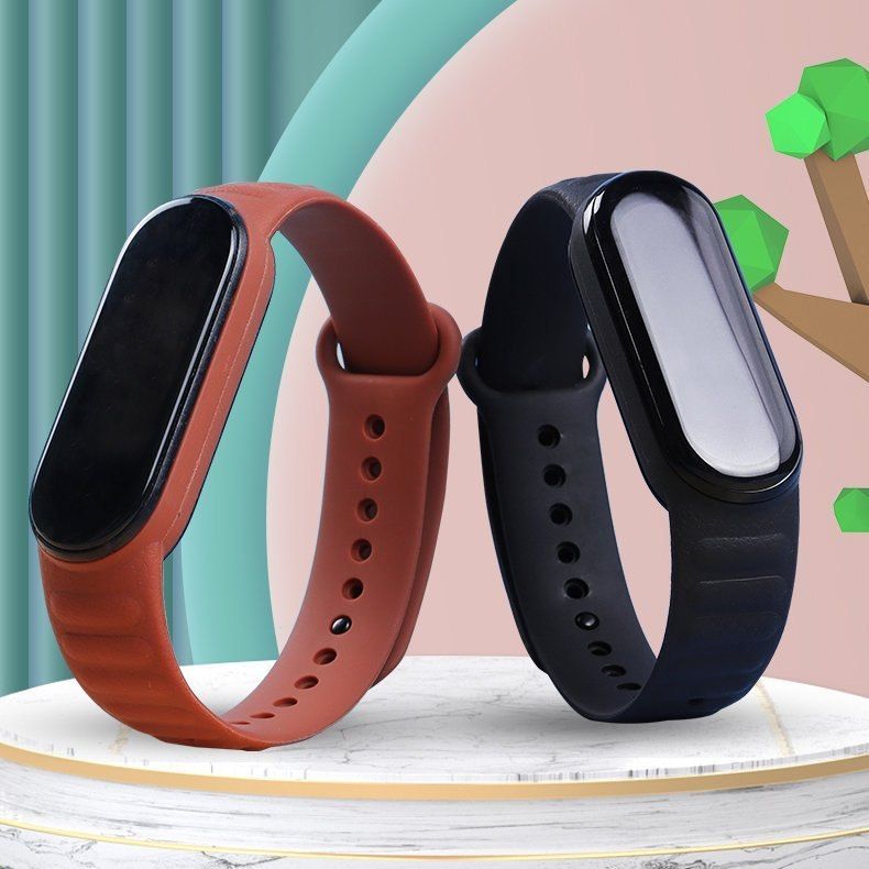 Silikonowa Opaska Leather Xiaomi Mi Band 5 / Mi Band 6 / Mi Band 7