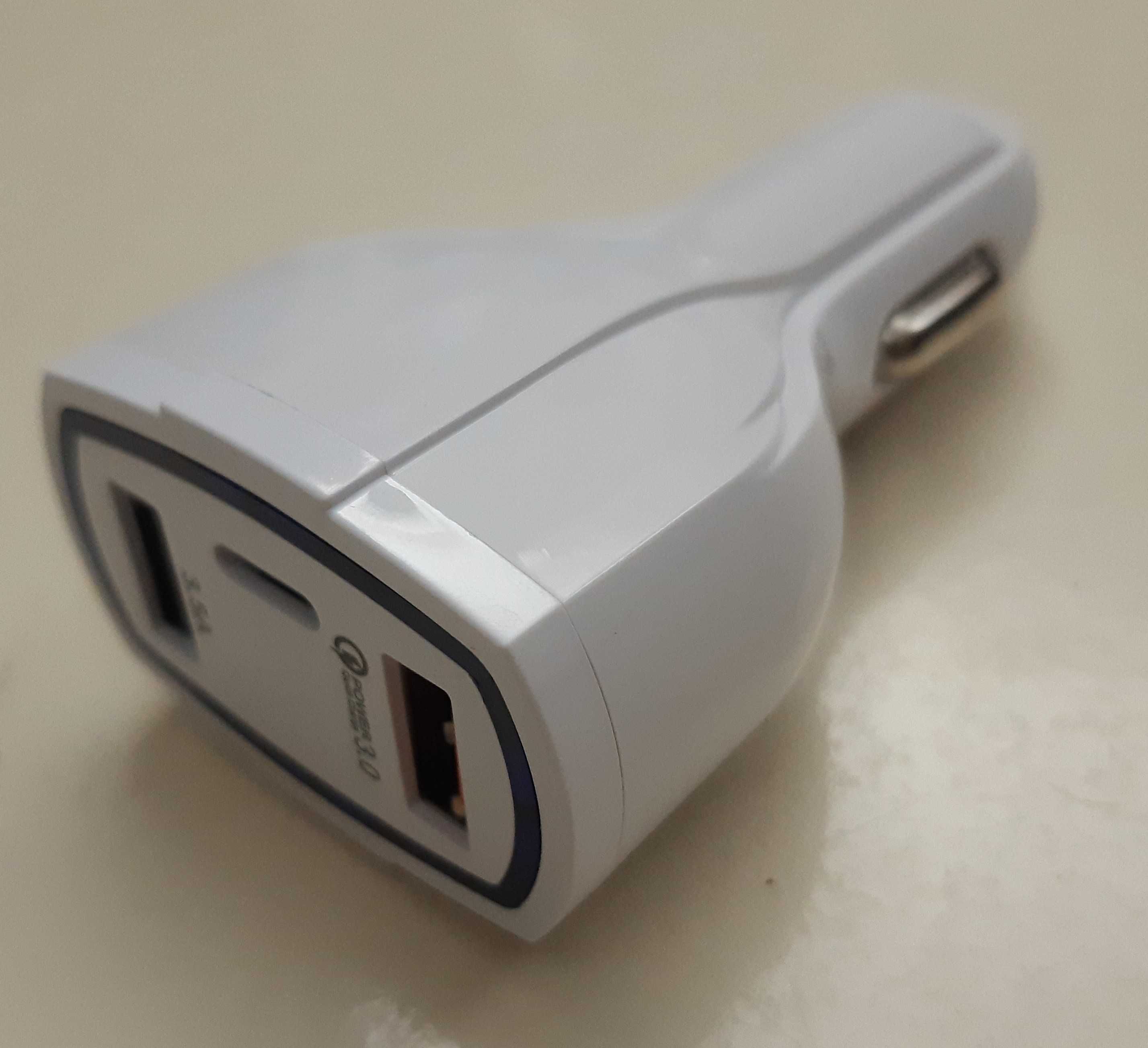 Carregador USB Carro Automóvel QC 3.0 USB 3.5A USB-C PD Novo