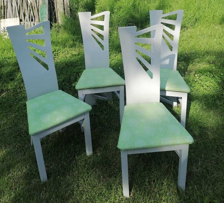 Krzesło, krzesła drewniane bukowe MEWA białe lakierowane 4 sztuki