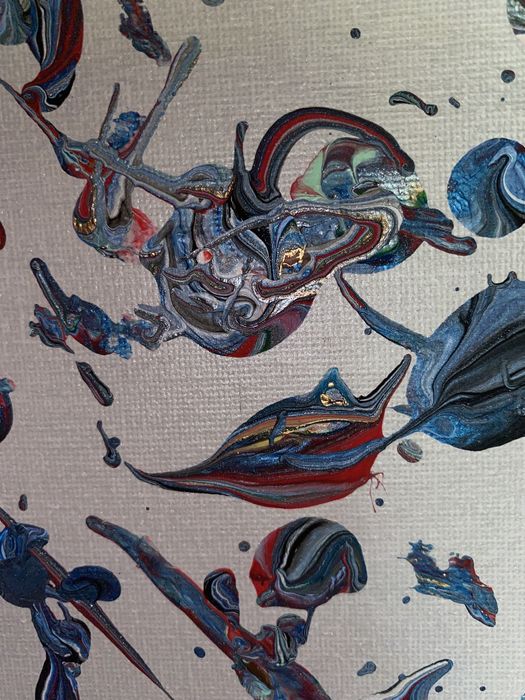 Obraz Abstrakcja „Ptaki” akwarela na płótnie 60x80 cm