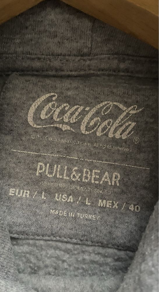 Bluza szara z kapturem męska Pull & Bear kangurka oversize L/XL