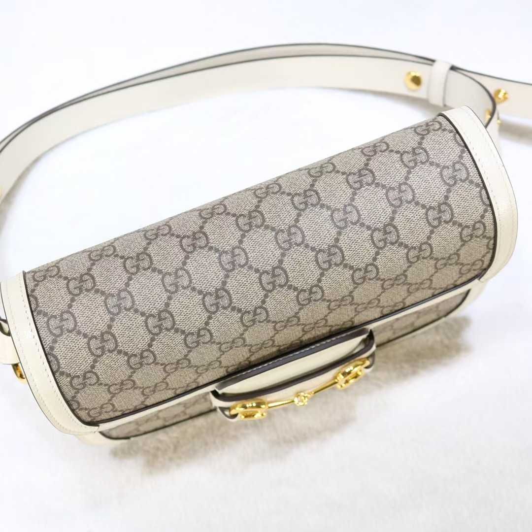 Gucci Horsebit 1955 Mini BagBeige/White