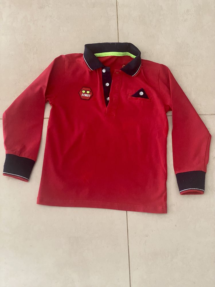 Polo vermelho menino 3-4 anos