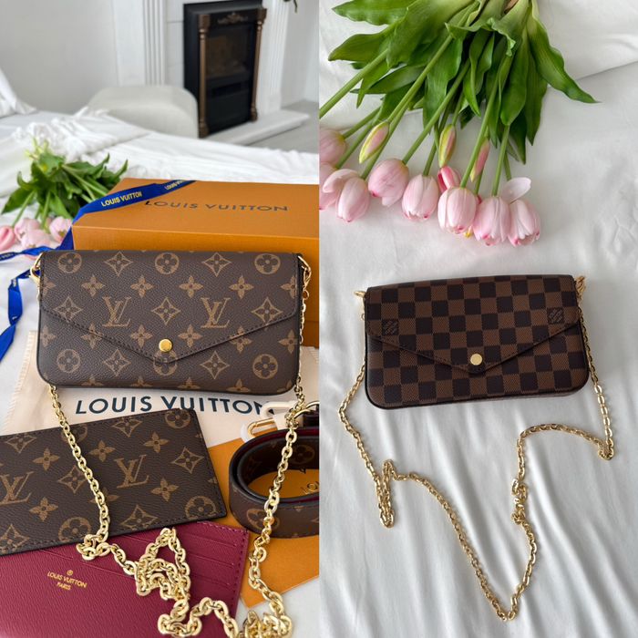 Сумка Louis Vuitton Felicie Pochette Brown шкіра | коричнева