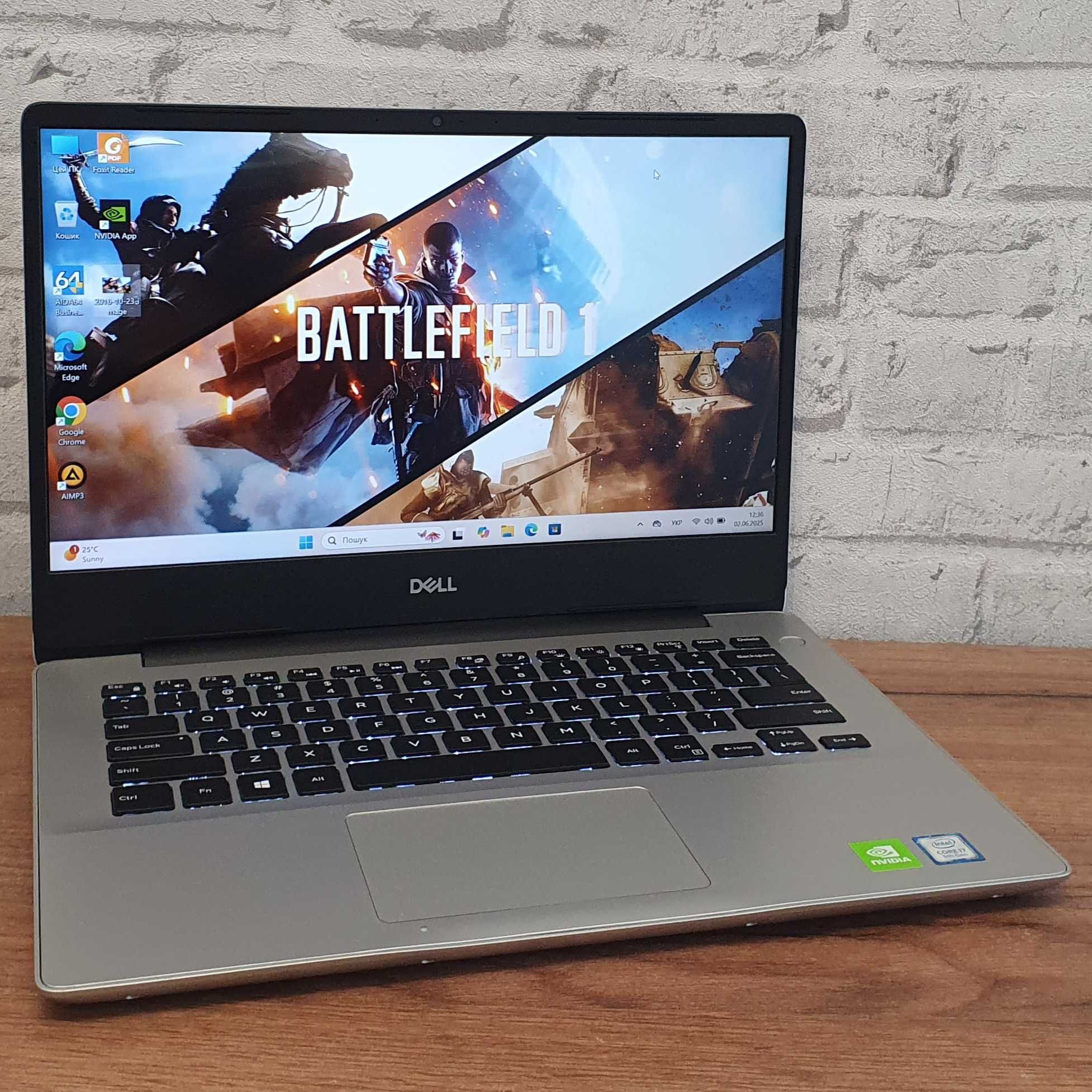 Игровой ноутбук Dell 14" FHD \ i7-8565U \ MX250 \16гб DDR4 \ 512гб SSD