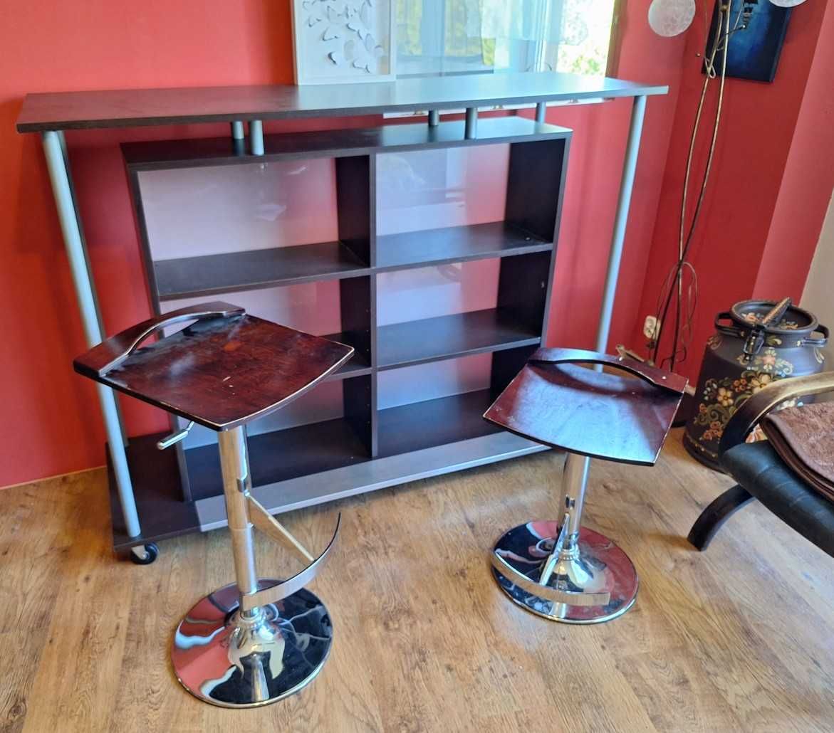 Mini bar (wenge + mleczne szkło)