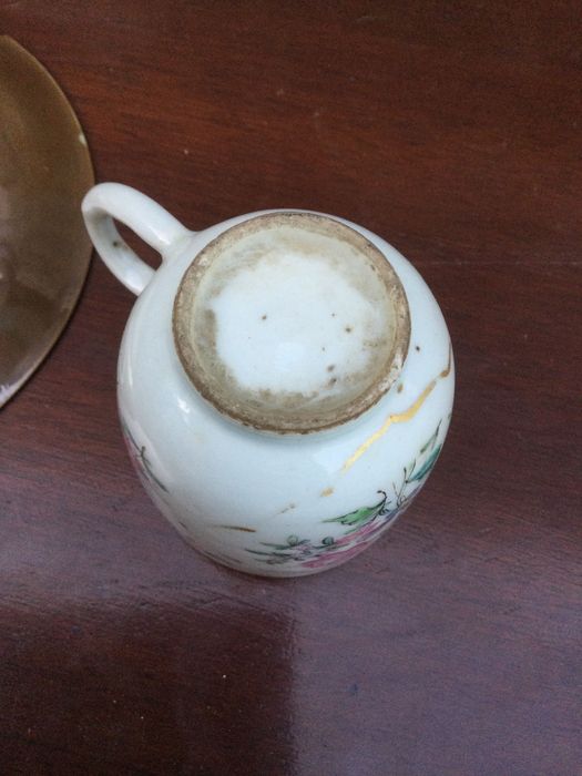 Covilhete chavena porcelana chinesa Chocolate Qianlong séc XVIII 14 cm