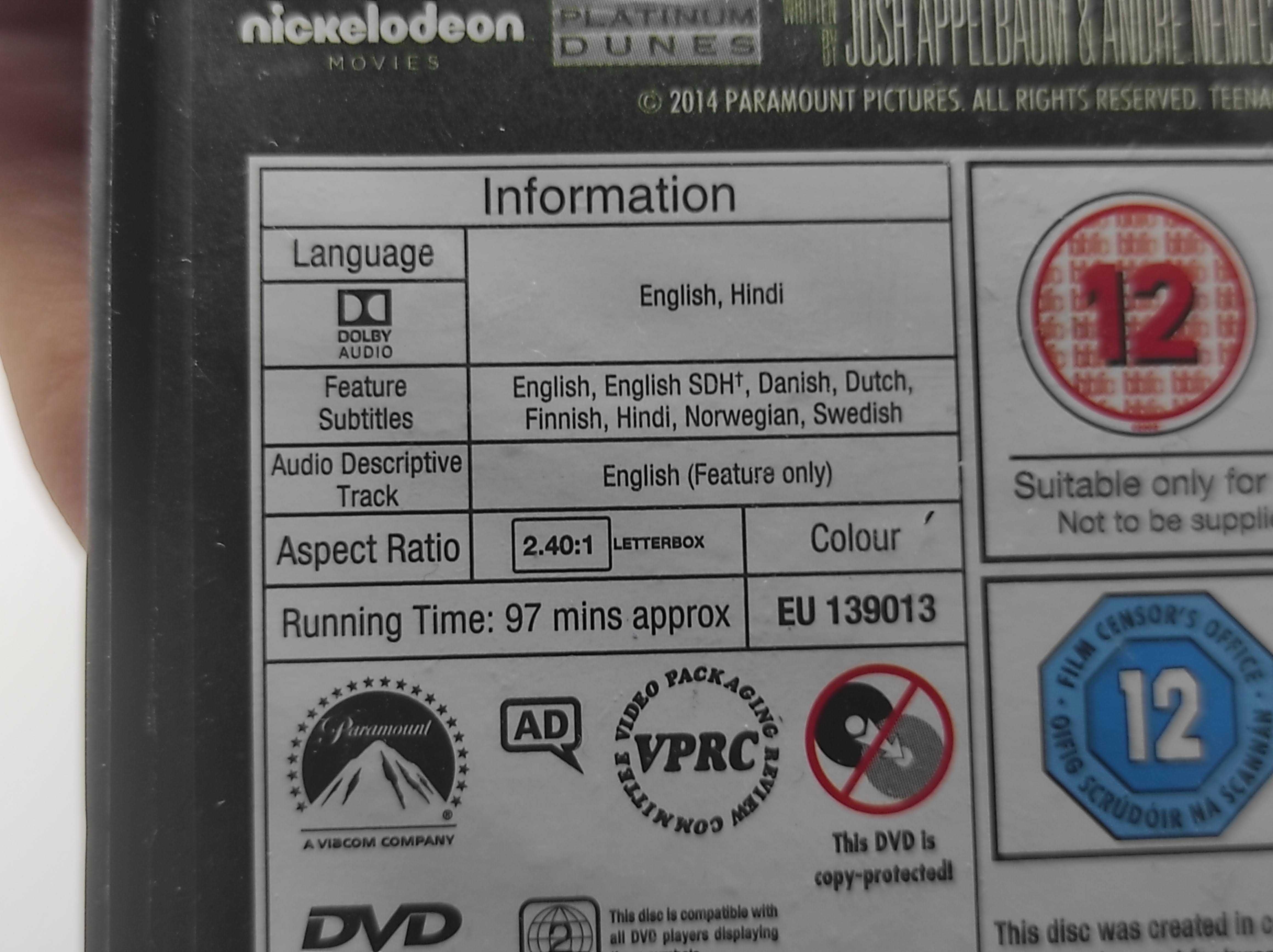 DVD film Teenage Mutant - Ninja Turtles