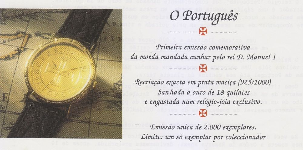 Relógio “O Português” em prata maciça de lei 925/1000