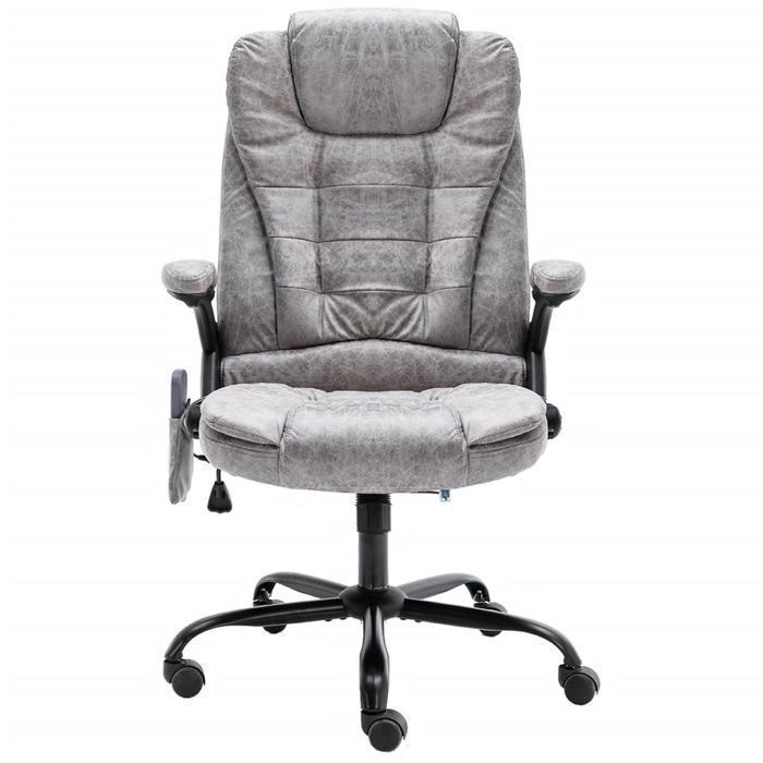 Ergonomiczne Krzesło Biurowe z Funkcją Masażu i Ogrzewania, Szare