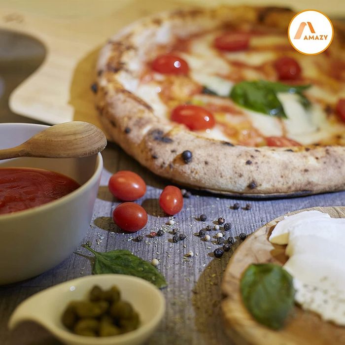 Kamień do pieczenia pizzy z szuflą prostokątny do 600° 30x38x1,5cm