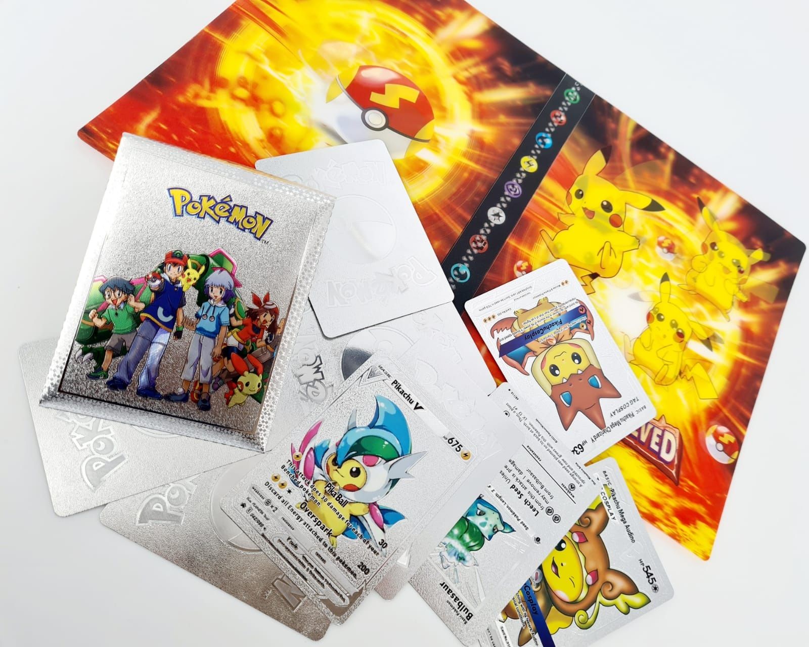 Nowy zestaw album 3D A5 na karty Pokemon + srebrne karty Pokemon
