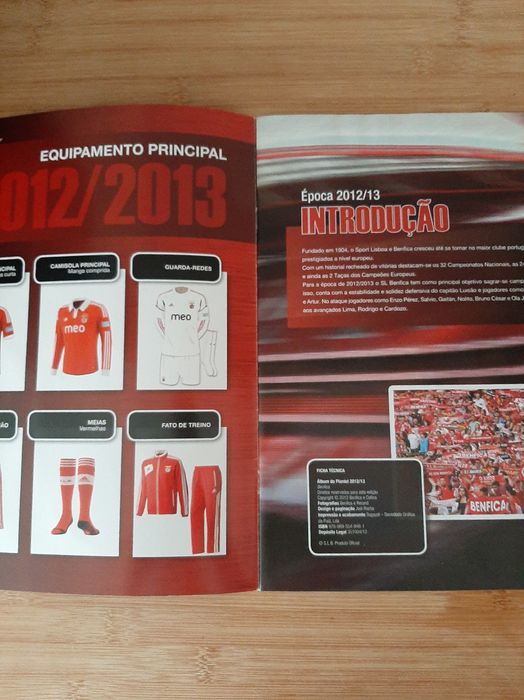 Caderneta/álbum do pantel Benfica 2012/13