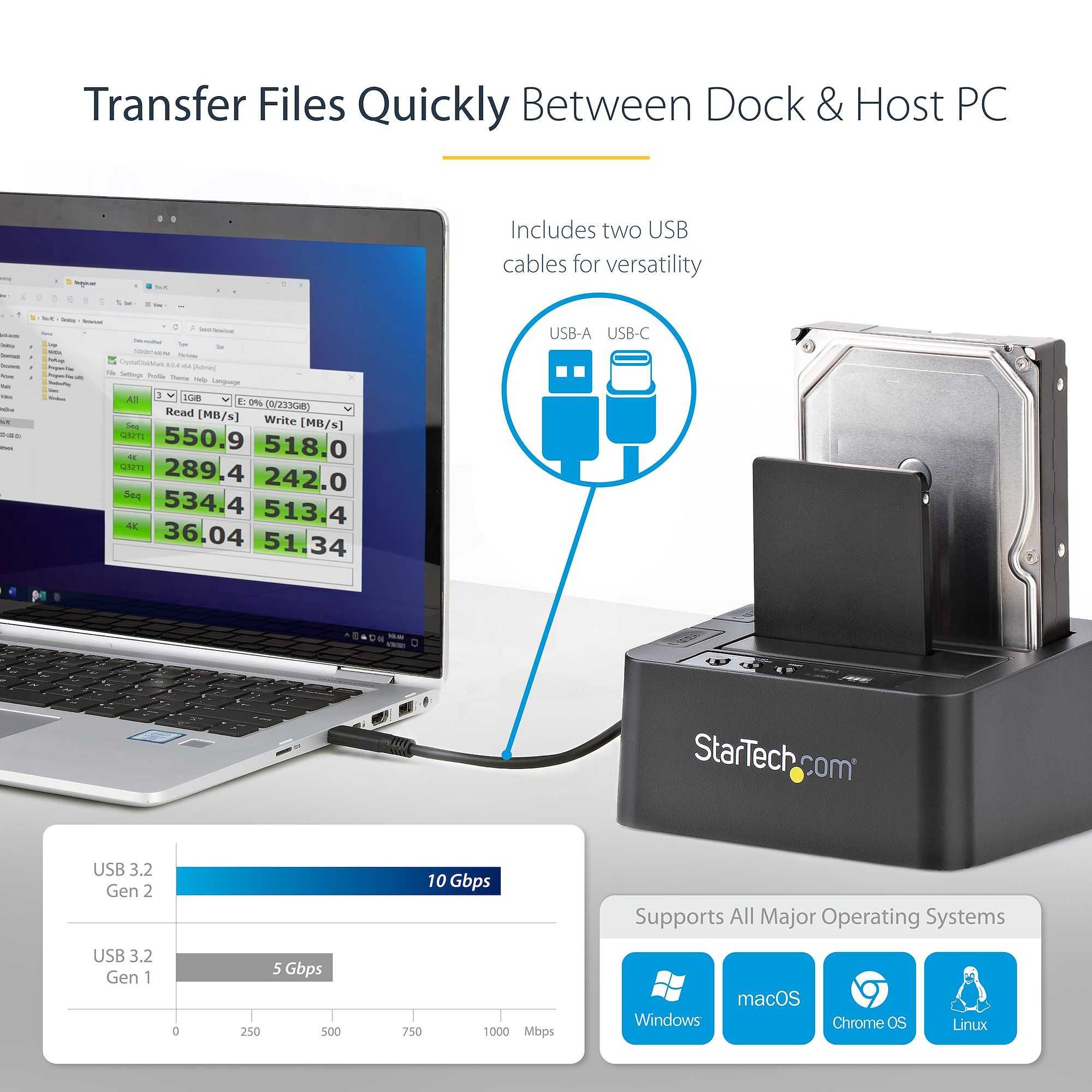 Stacja dokująca Startech SDOCK2U313R Koloner Dysku