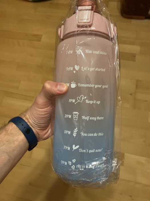 BUTELKA na wodę 2L ze skalą czasową!Fitnes Zdrowie!MEGA OKAZJA!