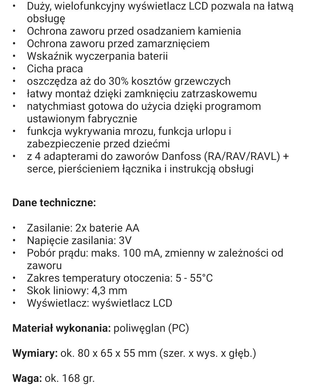Głowica Termostatyczna Cyfrowa, Termostatyczna grzejnikowy SILVERCREST