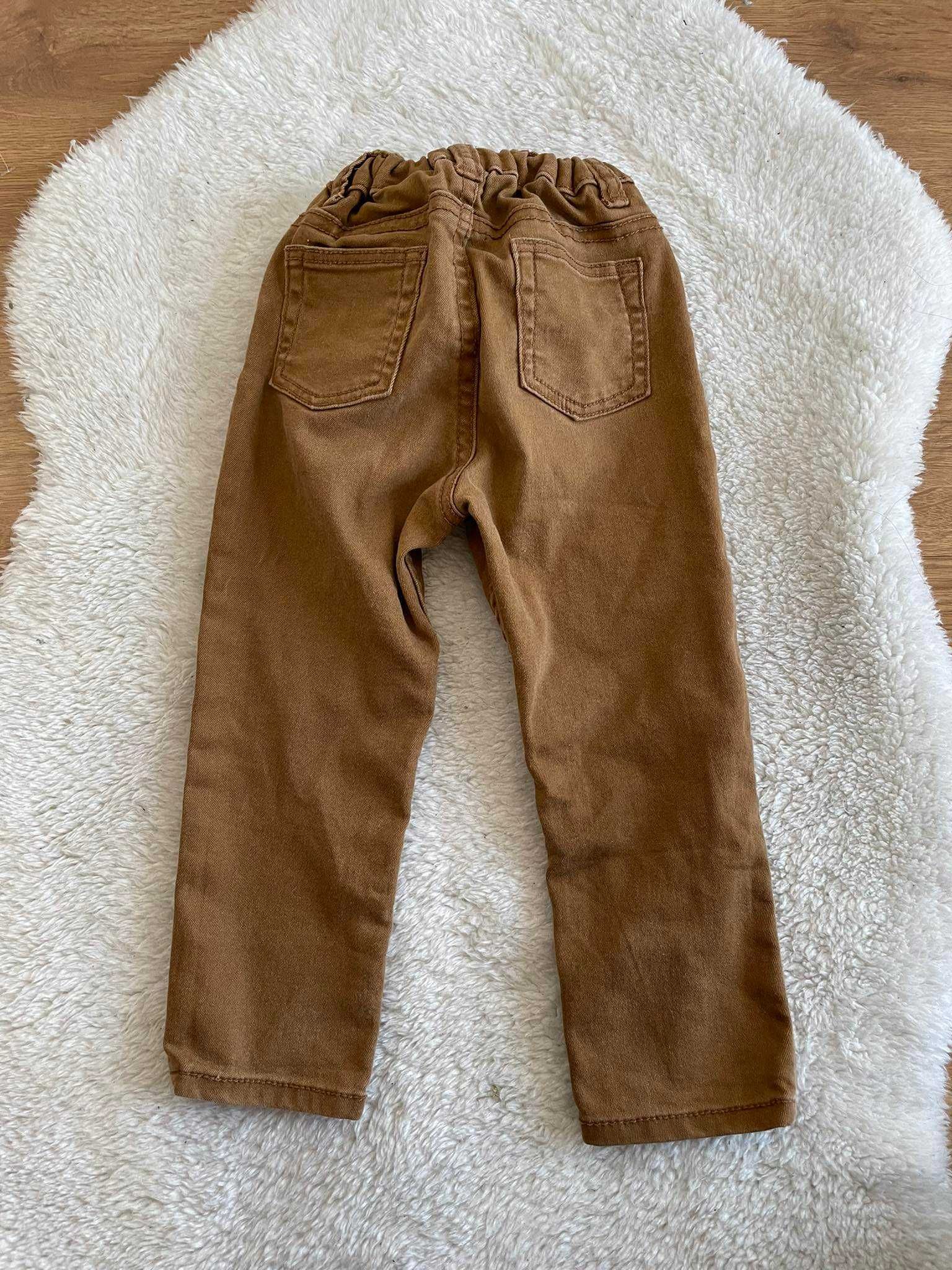 H&M brązowe spodnie jeansy 86 r.  12 - 18