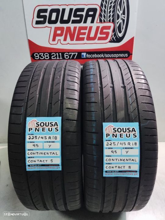 2 pneus como novos 225-45r18 continental - oferta dos portes