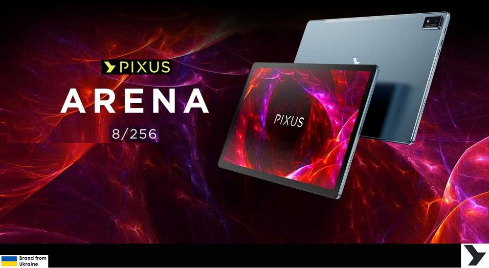Планшет Pixus Arena 10,95 2K IPS 8/256GB WiFi + 4G LTE 7500 mAh графіт