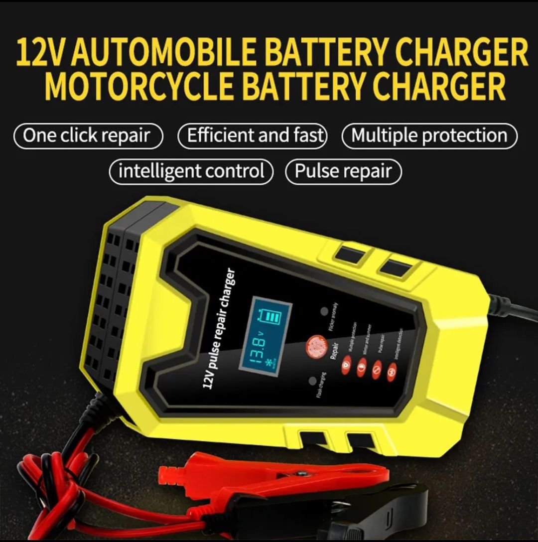 Carregador e reparador de bateria inteligente 12v 6A carro moto NOVO