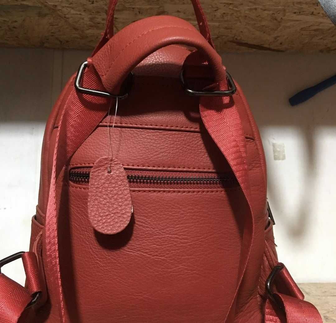Шкіряний рюкзак -сумка по супер ціні ( червоний, темно-синій)
