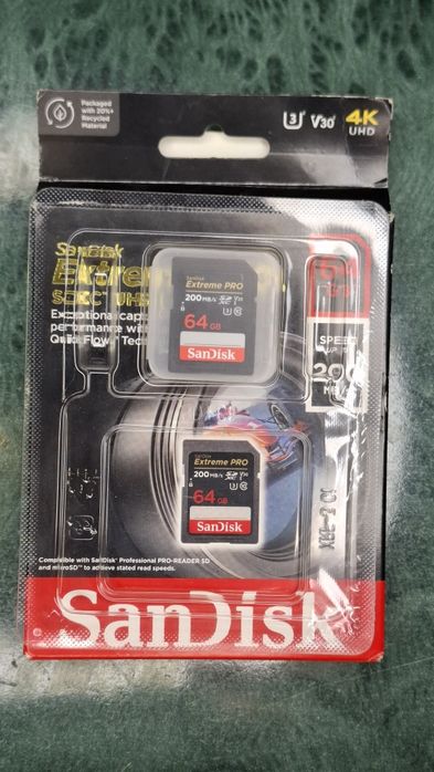 SD карта SanDisk Extreme PRO 64GB V30 U3.