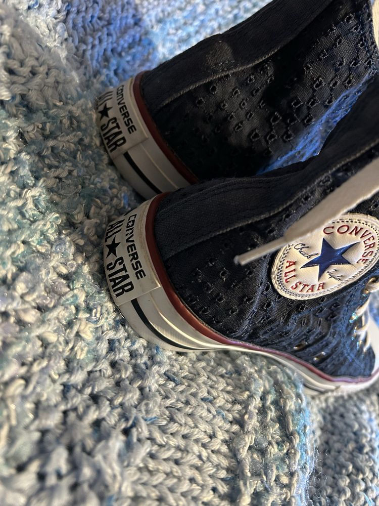 converse granatowe trampki długie 39