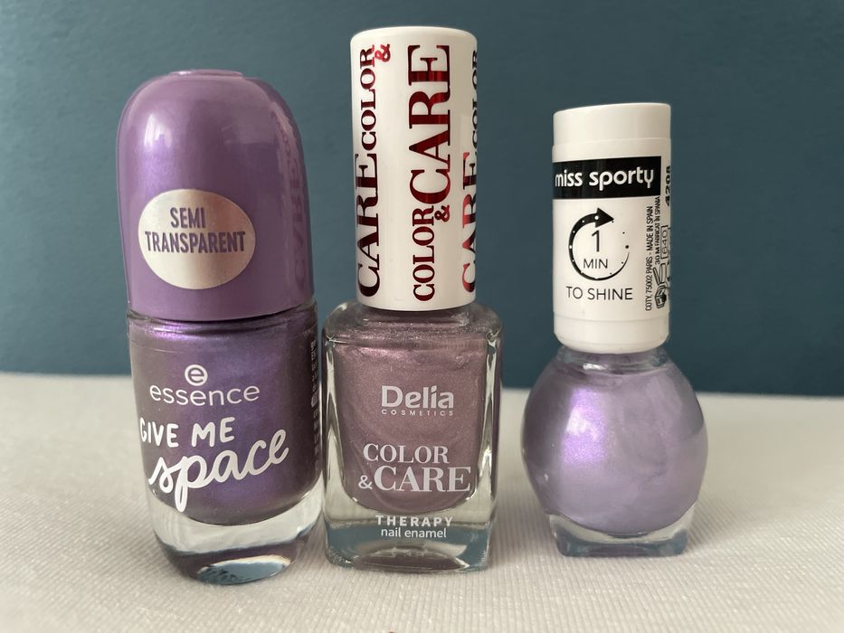 Zestaw 3 lakierow fioletowych za 8 zl! Essence, Delia, Miss Sporty