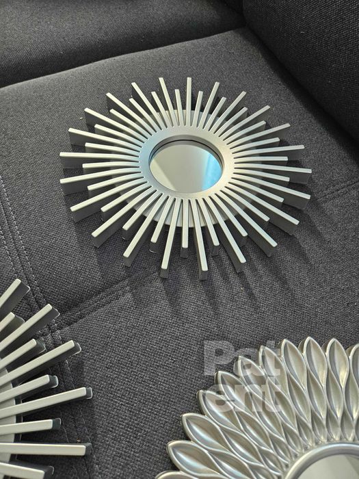 Lustra zestaw 3 luster w srebrnych ramkach do domu na ścianę dekoracja