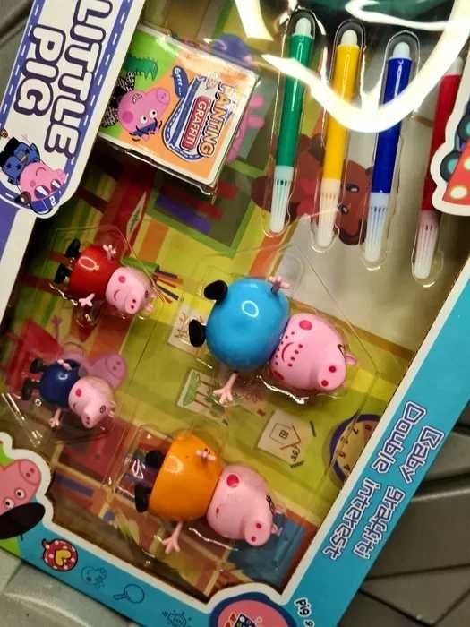 Nowy wielki super zestaw artystyczny Świnka Peppa + figurki - zabawki