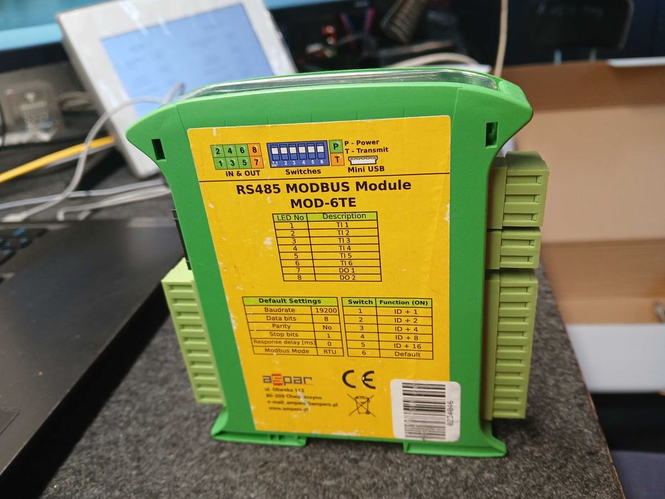 Moduł 6 wejść temperaturowych po Modbus RTU, RS485 - MOD-6TE