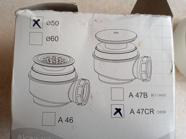 Syfon brodzikowy Alca Plast A47CR, fi 50