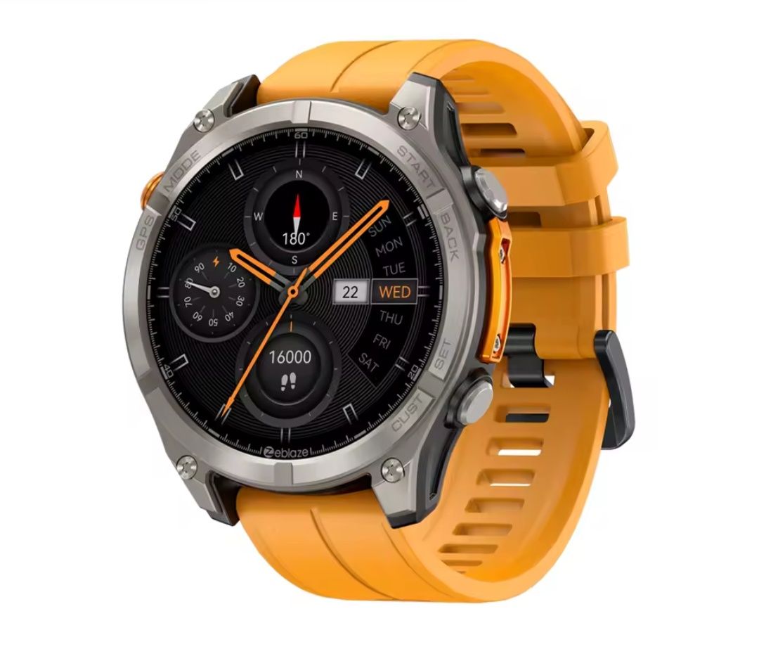 Smartwatch GPS Zeblaze Stratos 4 2025 - orange - nowy