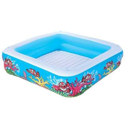 Piscina de brincar com toldo azul 140x140x114 cm