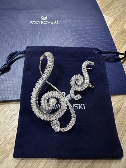 Kolczyki klucz wiolinowy sygn Swarovski